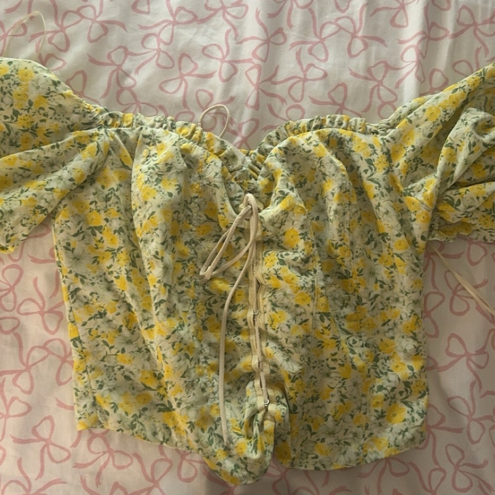 off the shoulder floral corset top